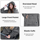 Extra Long Oversized Hoodie Blanket Sweatshirt Comfortable Sherpa Giant Wearable Blankets Christmas Gifts for Adults Men Women Teenagers Wife Girlfriend Grey
