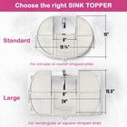 Bathroom Counter Cover & Storage Saver, Foldable Mat for Hot Tools, Hair Styling & Makeup, Beauty Brush Cleaning Mat, RV Camper Sink Cover & for Small Spaces (Standard Pacific Blue)